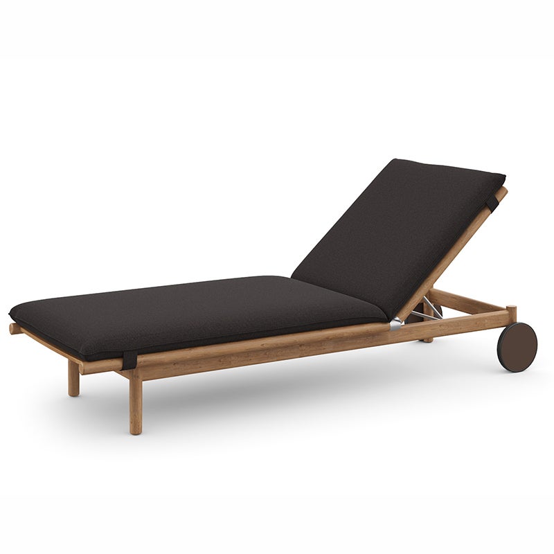 TIBBO sunbed in teak with wheels
