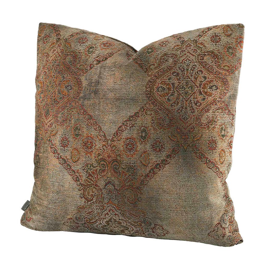 Miralago Paisley Taupe Plain Cushion Cover 50X50