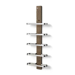 Mazzi Wine rack 5 bottles Smoked Oak/Ground steel