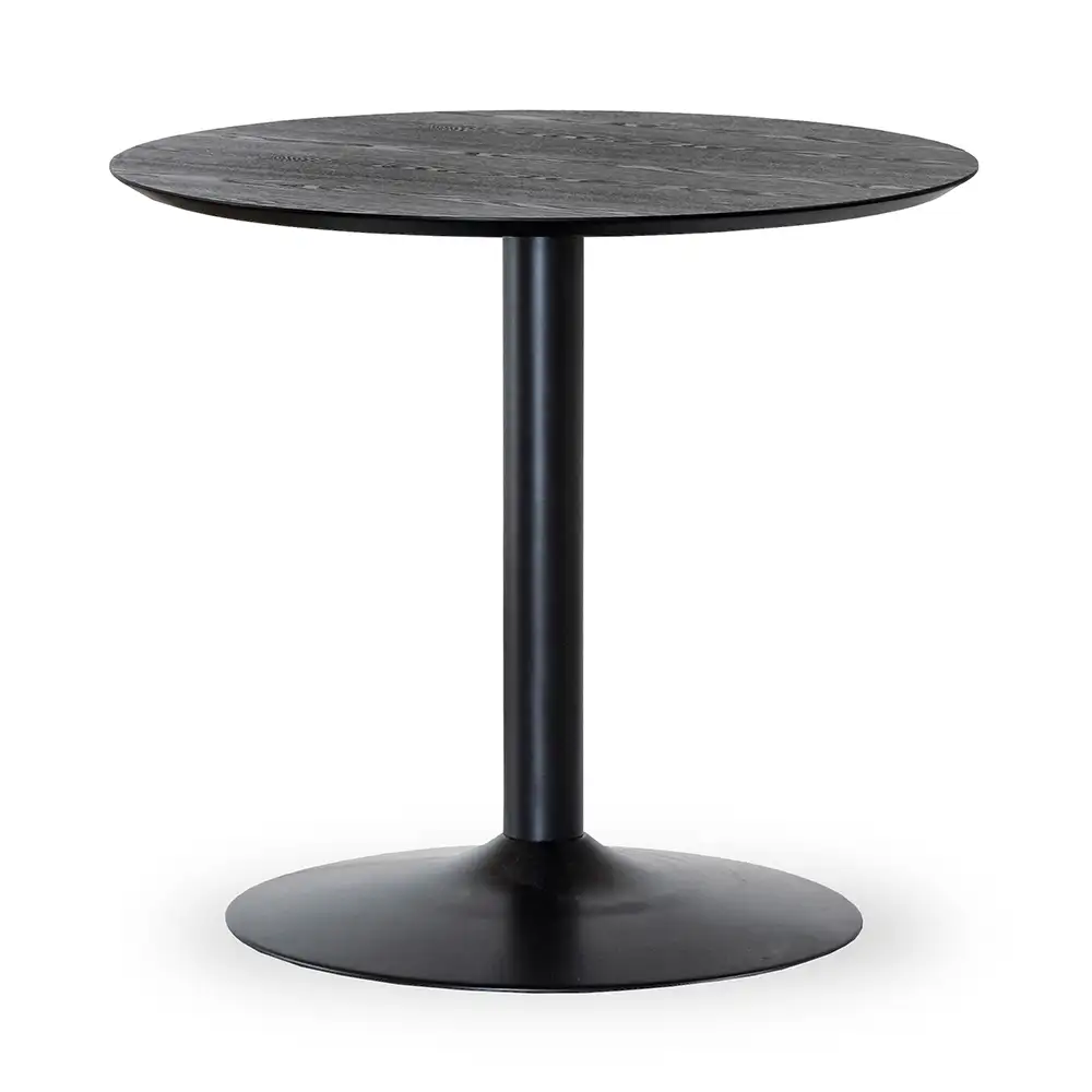 Miles Dining table trumpet base 80 cm black stained ash