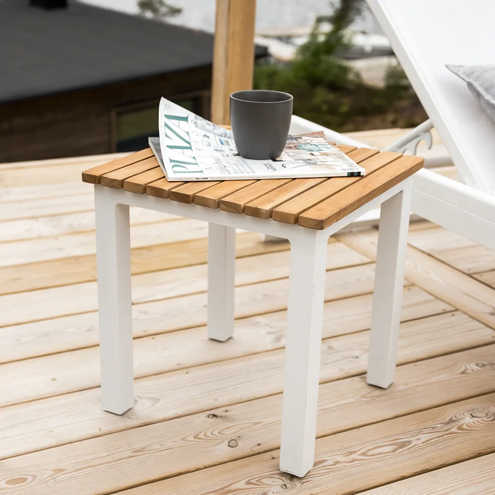 Mexico side table white/teak