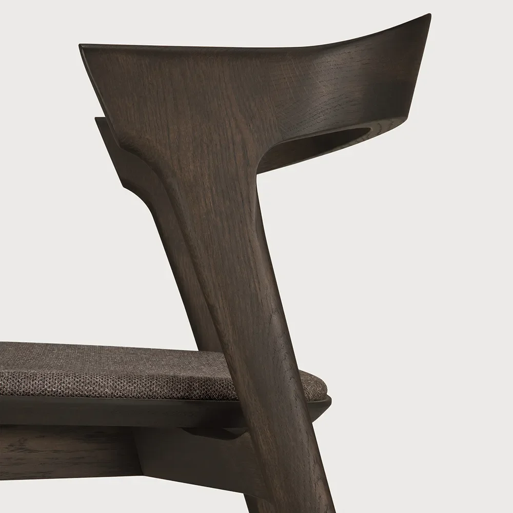 Bok Dining chair Brown oak/Warm Brown fabric 