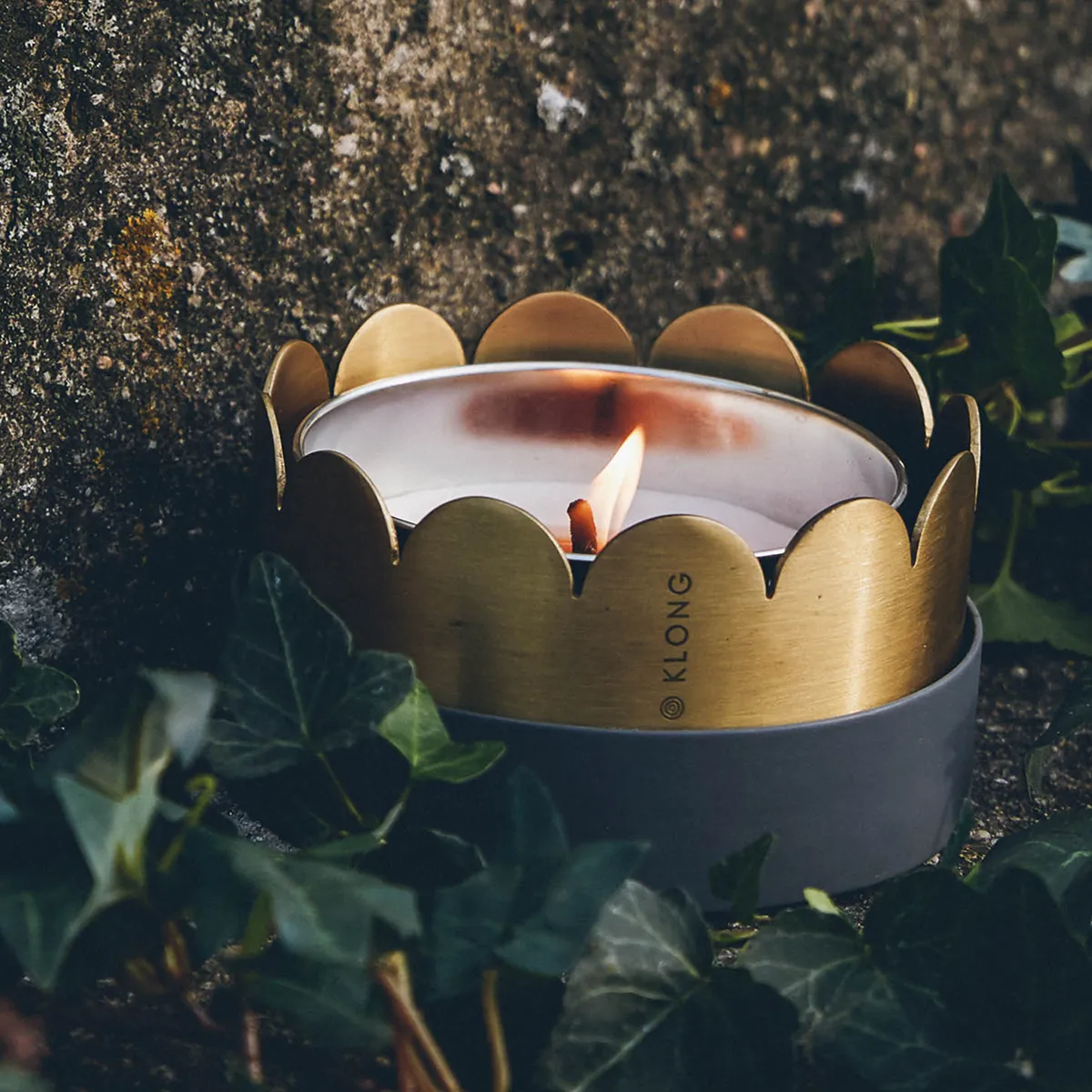Outdoor Candle Holder in Brass Fira