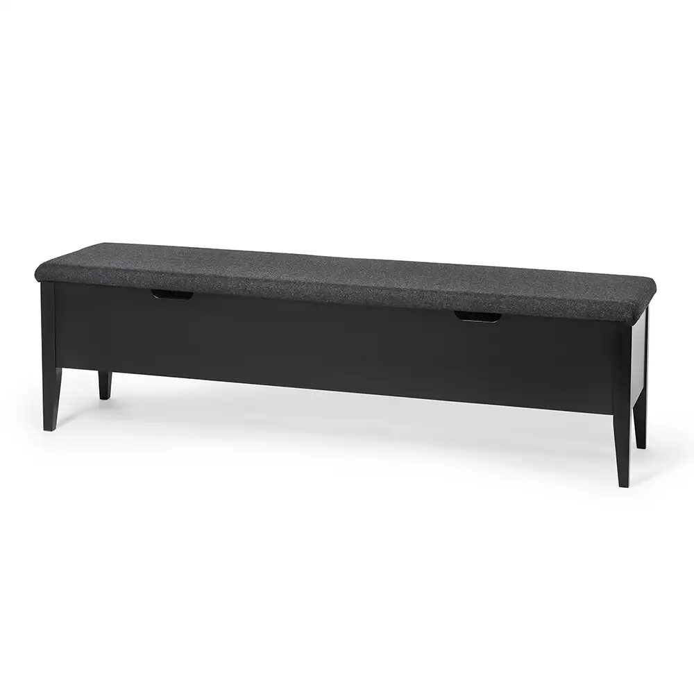 Klinte bench 160 cm black with wool fabric