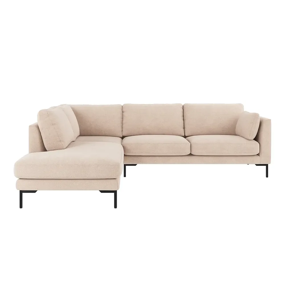Corwin corner sofa 2.5+2.5-seater open end left fabric Rita light beige