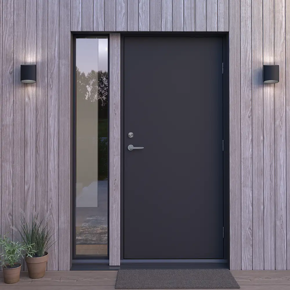 Sinne wall light IP44 black structure LED