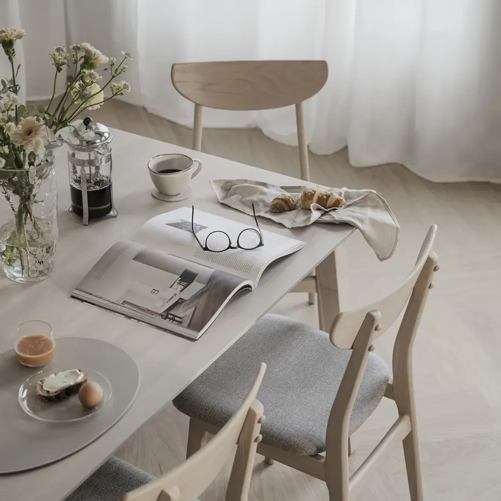 Filippa dining table 140x90 cm white pigmented oak
