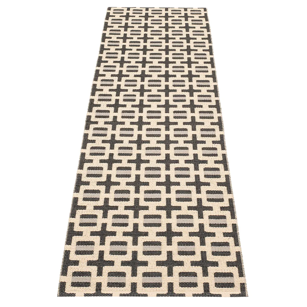 Tom rug Black/Cream/Warm Grey 70 x 240 cm