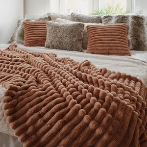 Stripy Blanket Cognac