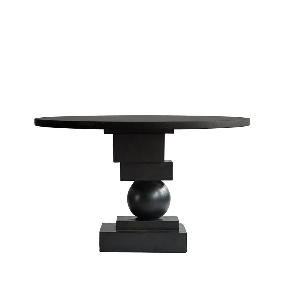 Artist Dining Table, Ø120 - Coffee Black Oak