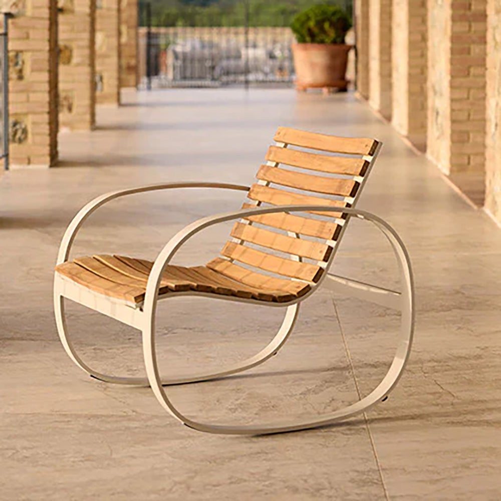 Parc rocking chair Teak/sand aluminium