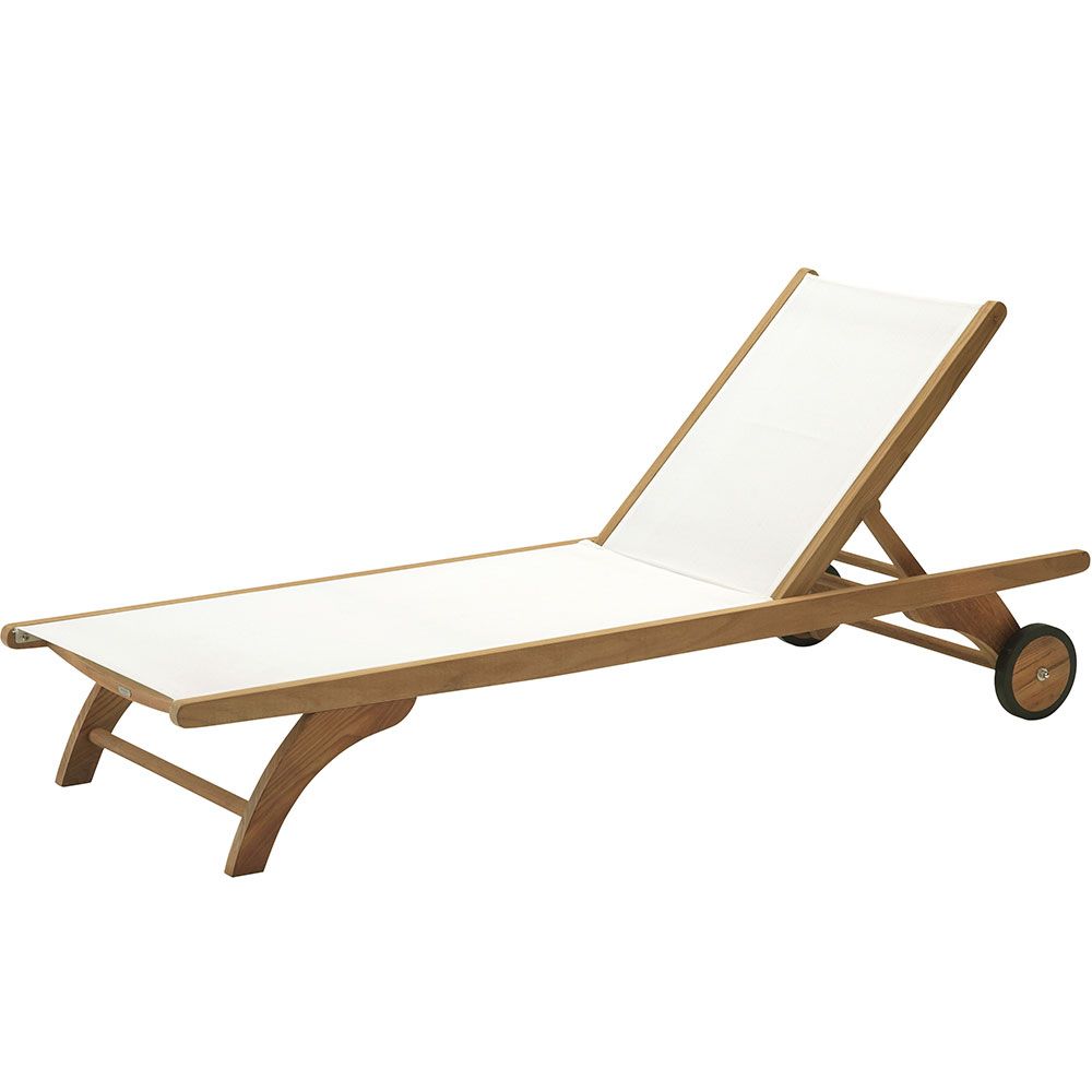 Columbus Sunbed Teak / White
