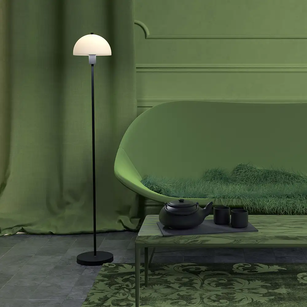 Vienda floor lamp black/glass E14