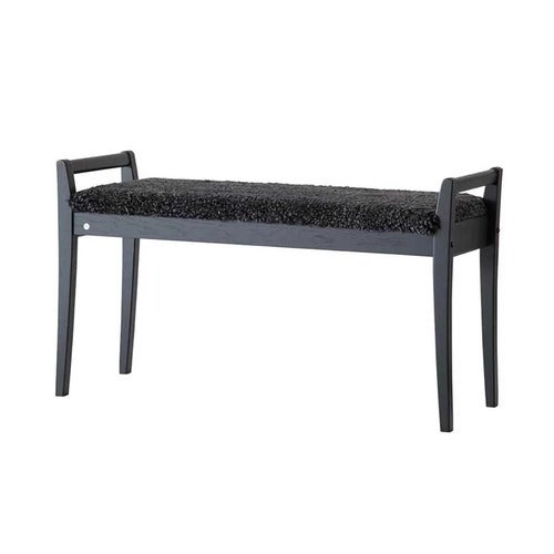 Meja Bench Black stained Oak/Sheepskin Dark grey