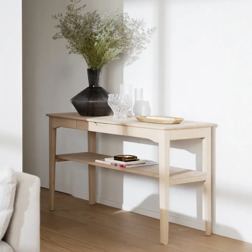 Markham console table whitepigmented oak