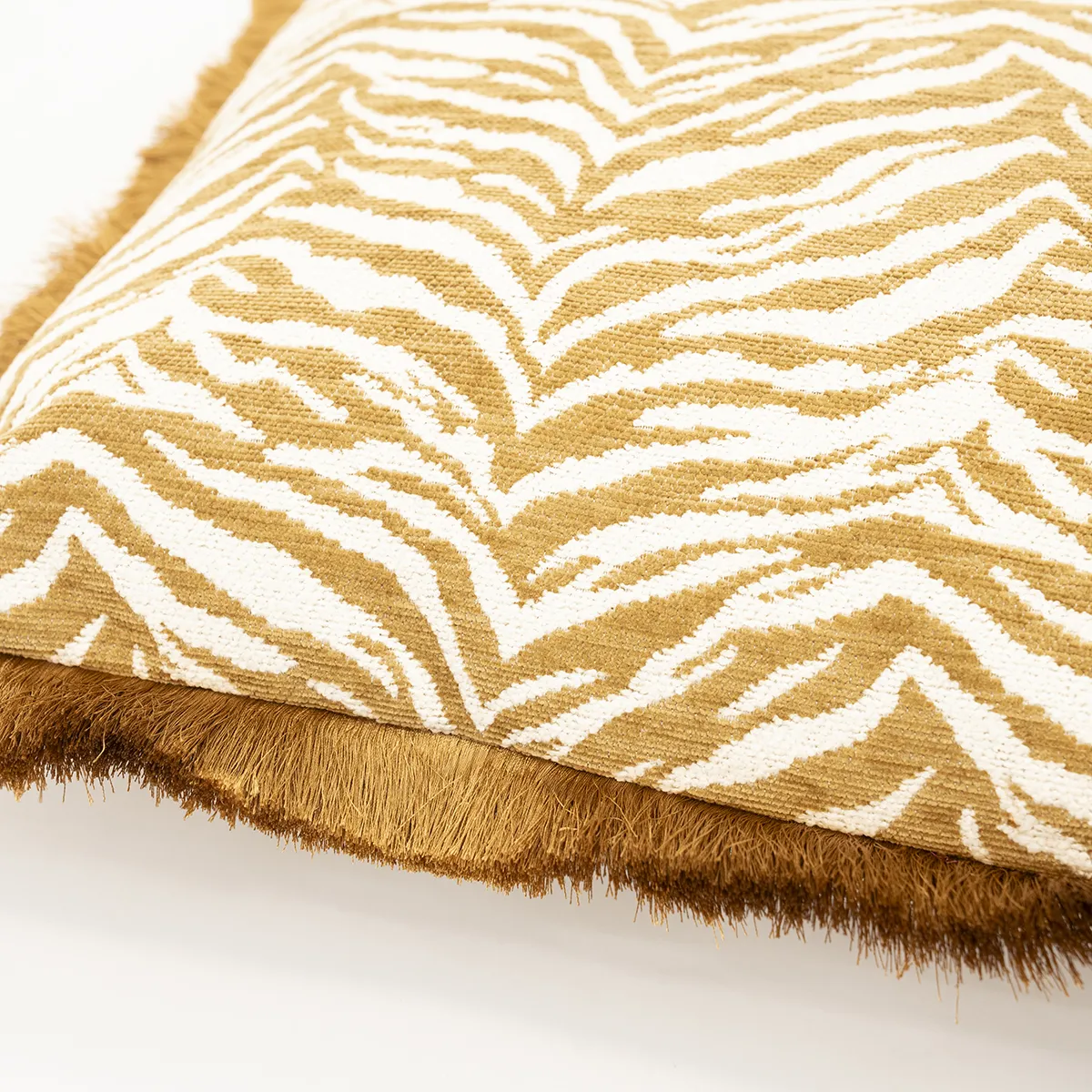 Decorative Cushion with Fringes Tigra Mustard 40x60 cm