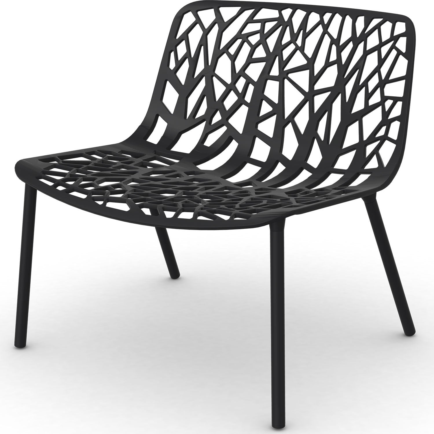 Forest lounge armchair Black
