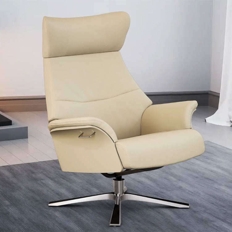 Air armchair Leather 58 Quattro aluminium base