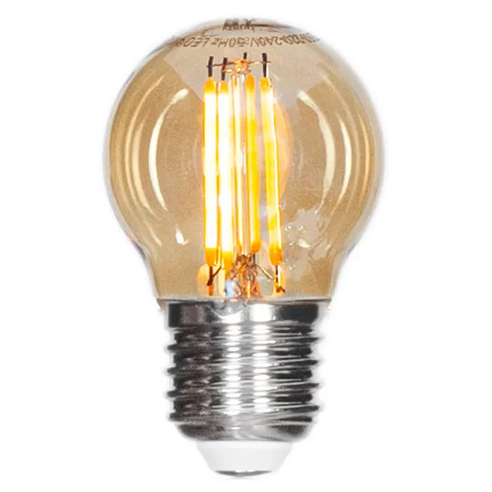 Filament light source LED dimmable globe E27 4W Ø45mm amber