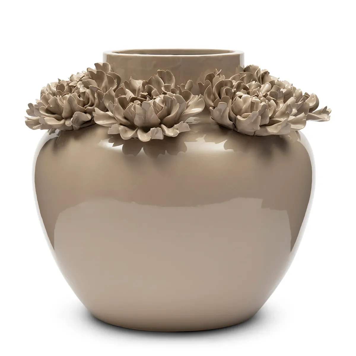 Handmade Vase Blossom Edge H31 cm Flax
