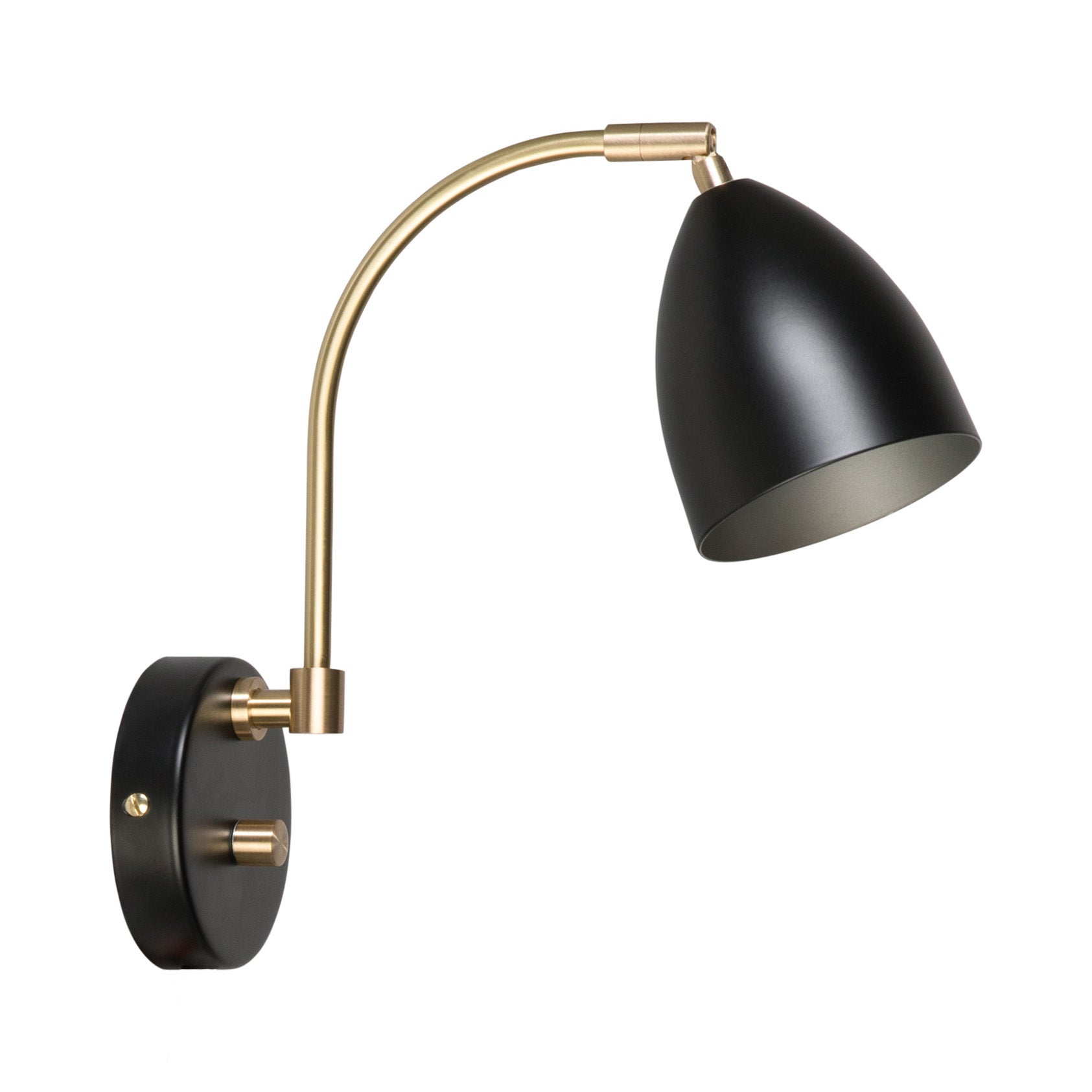 Deluxe Wall Lamp Black/Brass Mr16 Incl Light Source