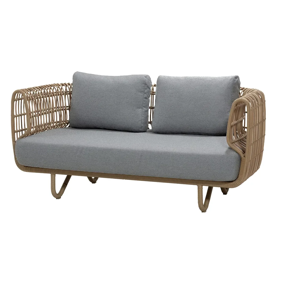 Nest 2-pers. sofa OUTDOOR Inkl. light grey Airtouch cushion set