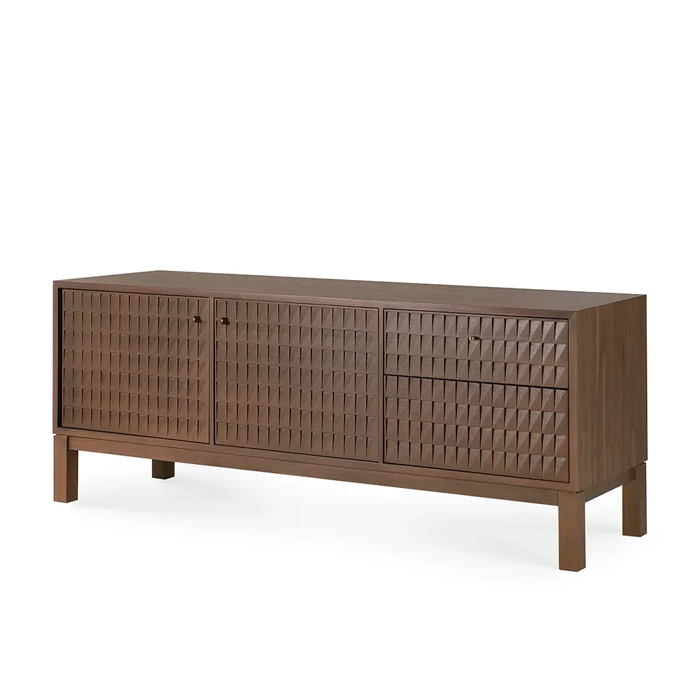 TV Cabinet in Teak Sono Light Brown L160 cm
