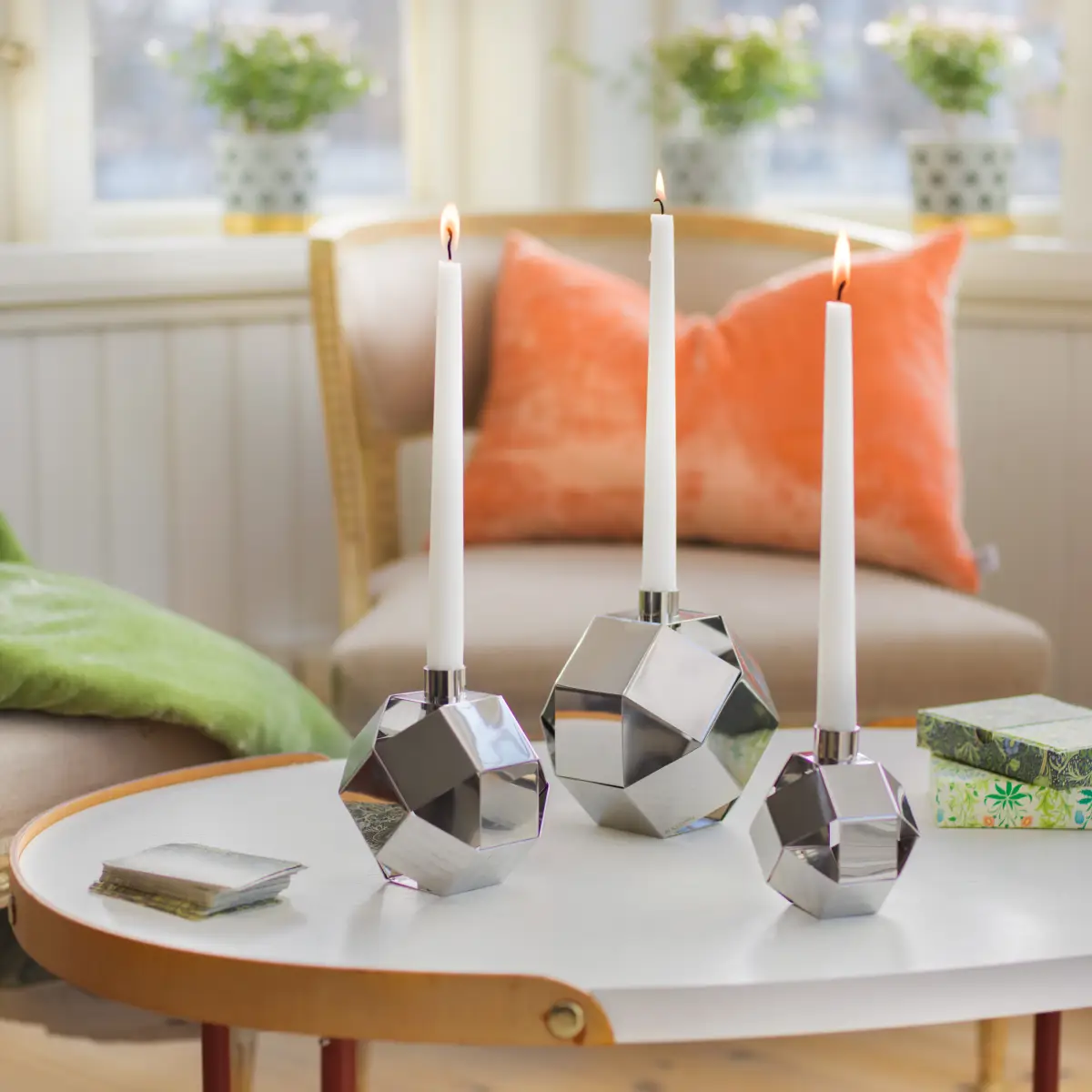 Merkurius candle holder medium silver