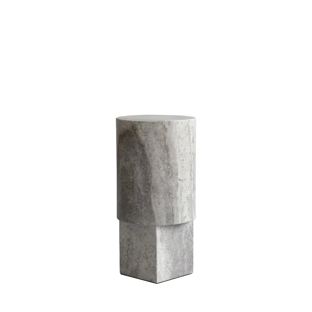 Column Table - Silver Travertine