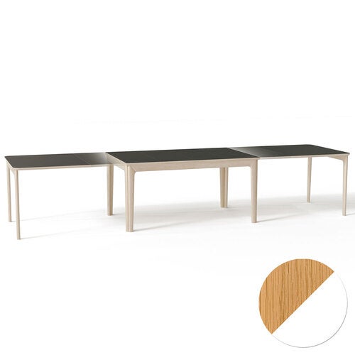 Sm26 Table Oak Natural Oil/White Laminate 155-308/359X101X74cm
