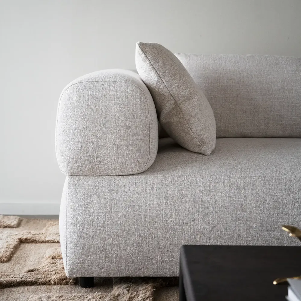 Falkner 3-seater sofa in Oscar light beige fabric