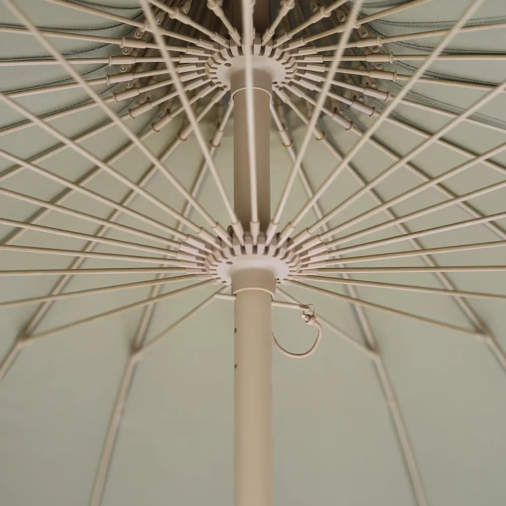 Parasol with fringes Ø240 cm Eucalyptus