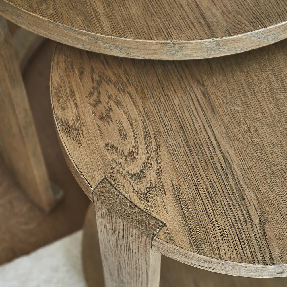 Recycled Oak Side Table Astoria Set of 2