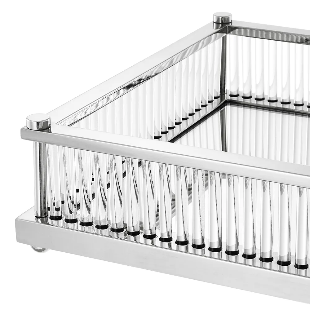 Cora Tray Rectangular Nickel Finish