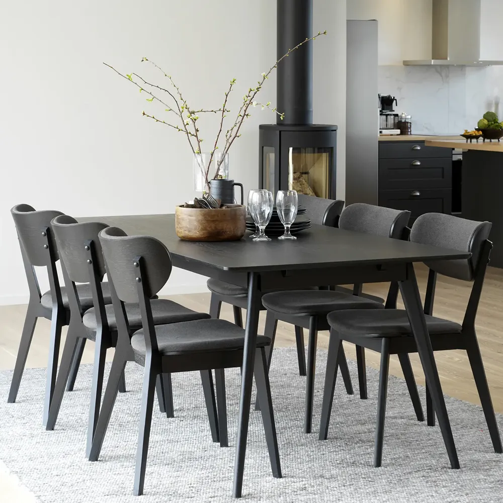 Kato dining chair black oak/dark grey