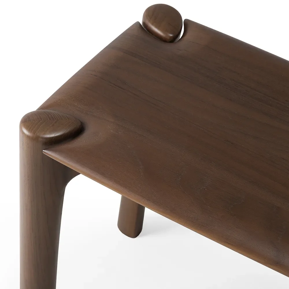 PI Bench 35x126 cm Brown lacquered teak