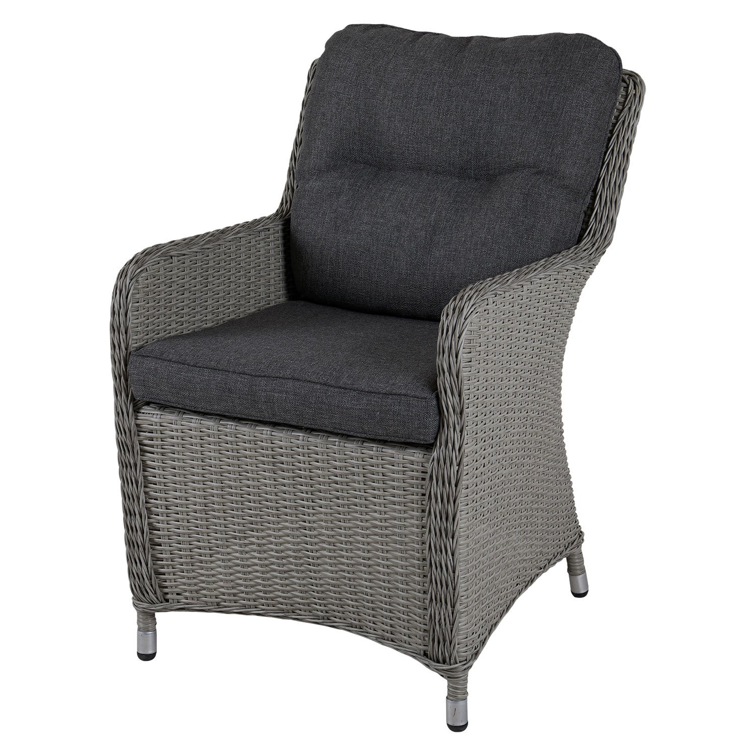 Hornbrook armchair grey rattan incl cushion