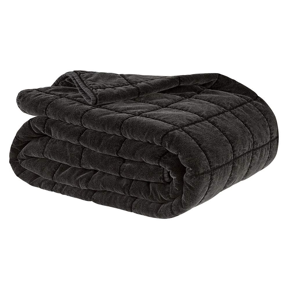 Posh Bedspread 160X260 Cm Washed Black