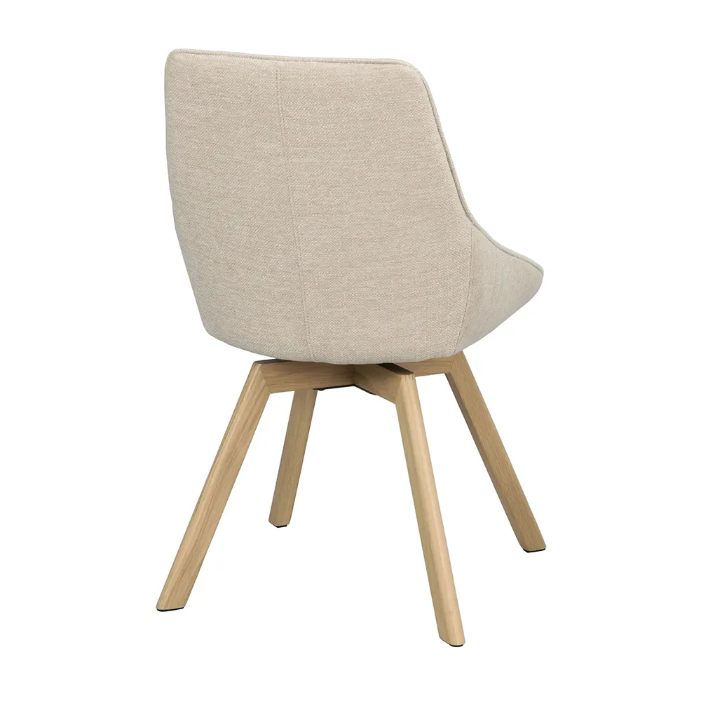 Alison dining chair lightbeige fabric/oak legs