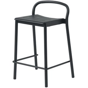 Linear Steel Counter Stool Anthracite Black 