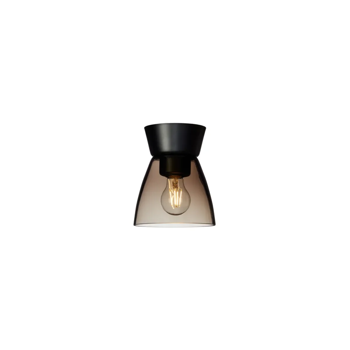 Bizzo ceiling light Ø16.5xH19.3 cm metal/glass matt black/smoked glass