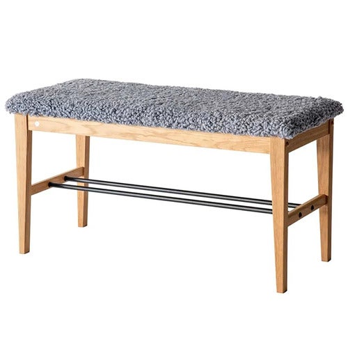 Cora Bench Oiled Oak/Sheepskin Light Grey