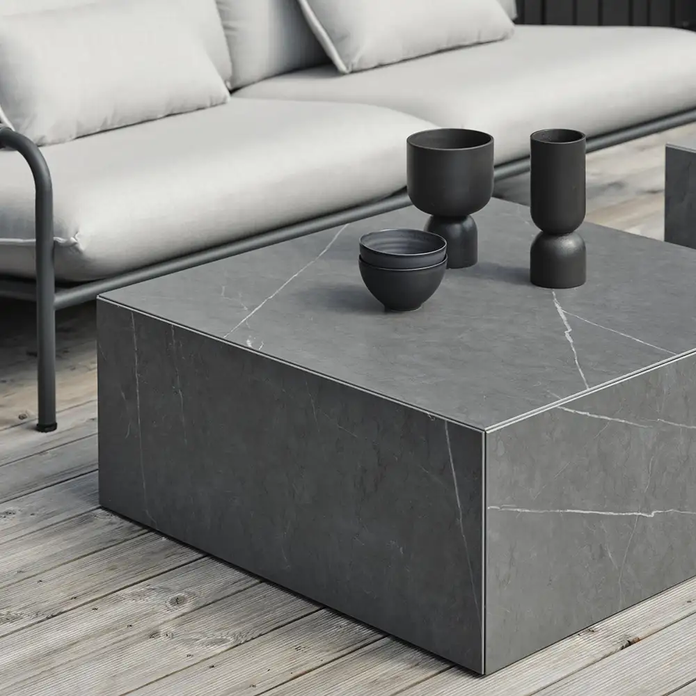 Zten coffee table 80x80 in grey marble look