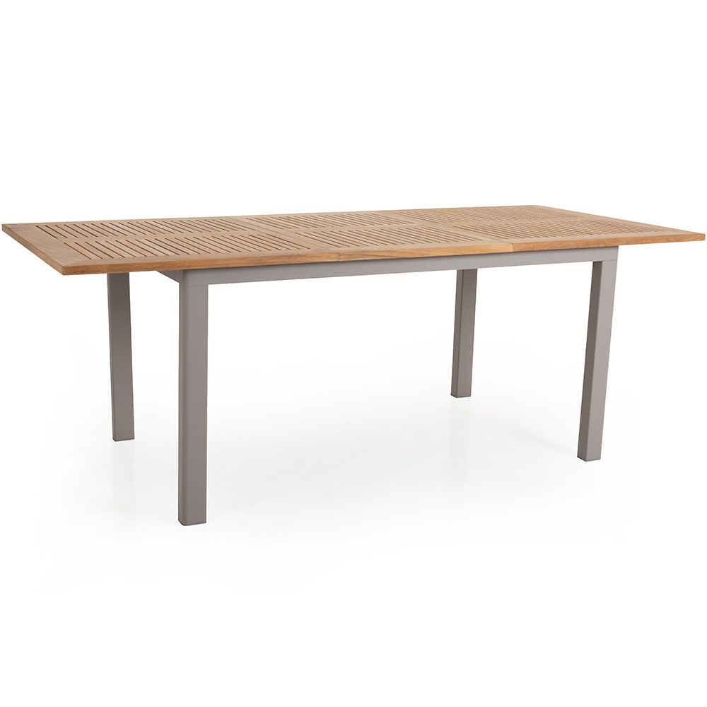 Lyon Dining Table 224-304X100 Cm Khaki/Teak