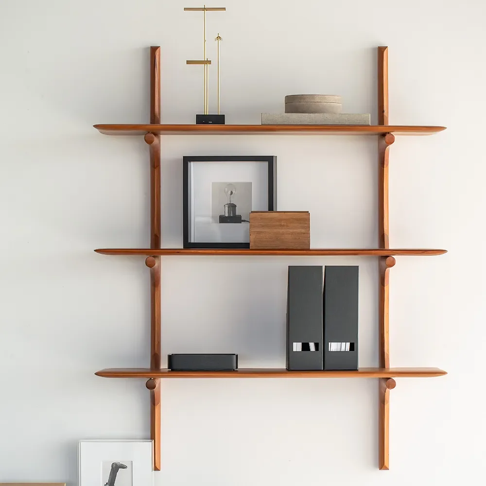 PI Wall shelf Mahogany 3 shelves