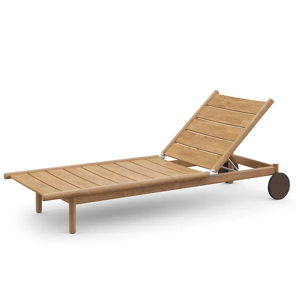 TIBBO sun lounger on wheels BP1 teak 0205 vulcano 0305