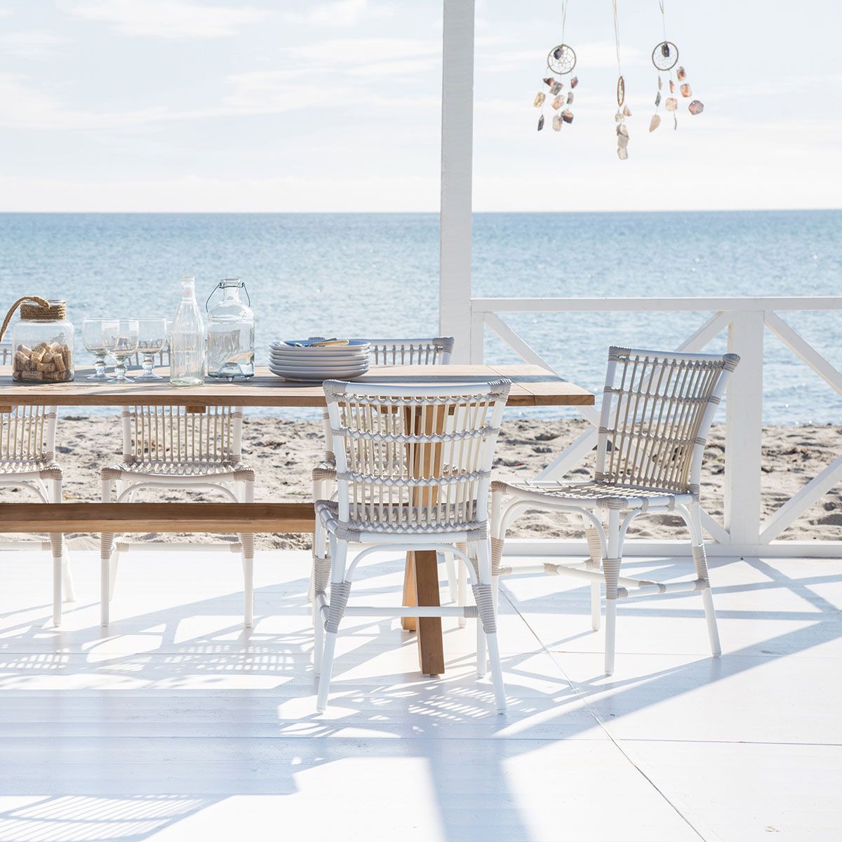 Margret armchair rattan white / beige