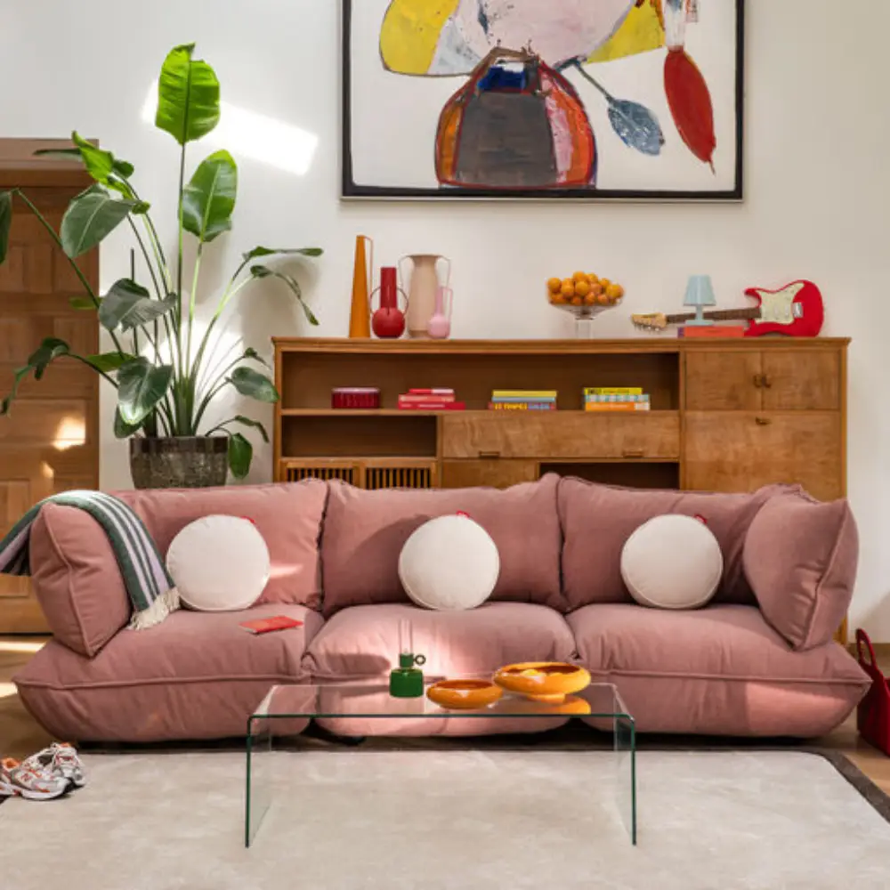 sumo hocker cord recycled soft pink