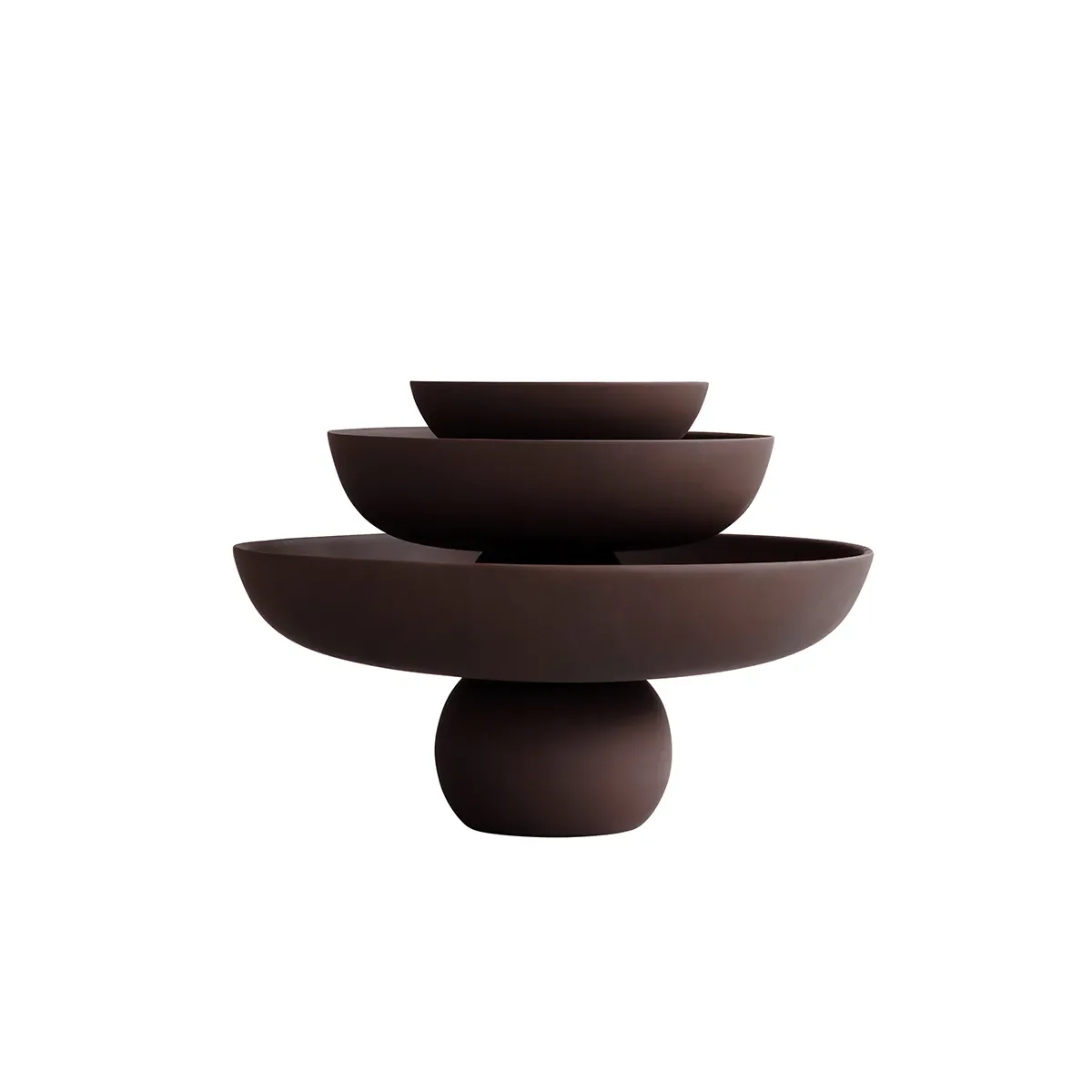 Hand-painted Decorative Bowl Baburu Mini Chocolate Brown Ø 20 cm