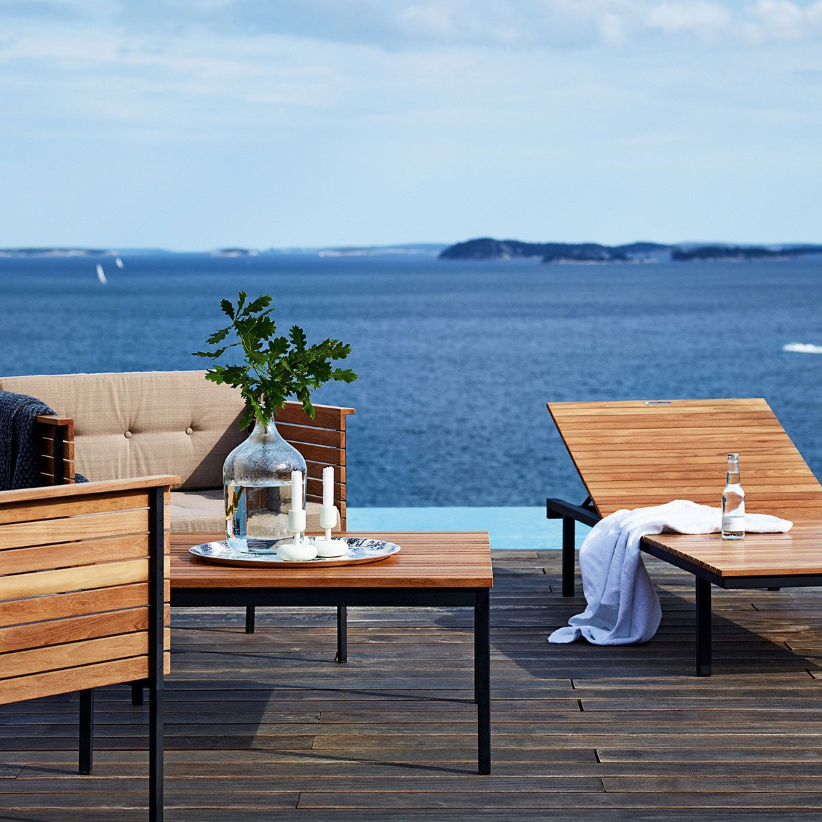 Häringe Sunbed Teak/Black